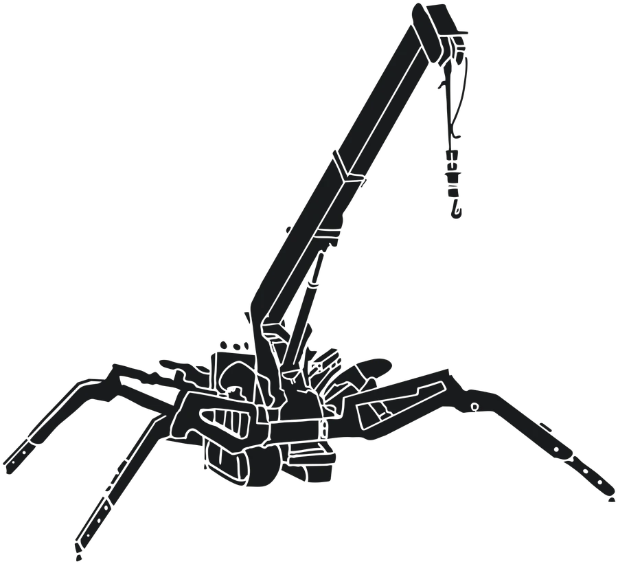 Ilustración de grúa araña