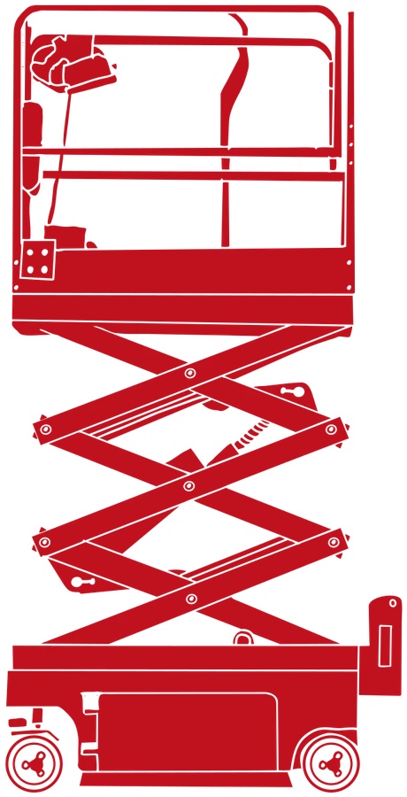 Ilustración de plataforma de tijera